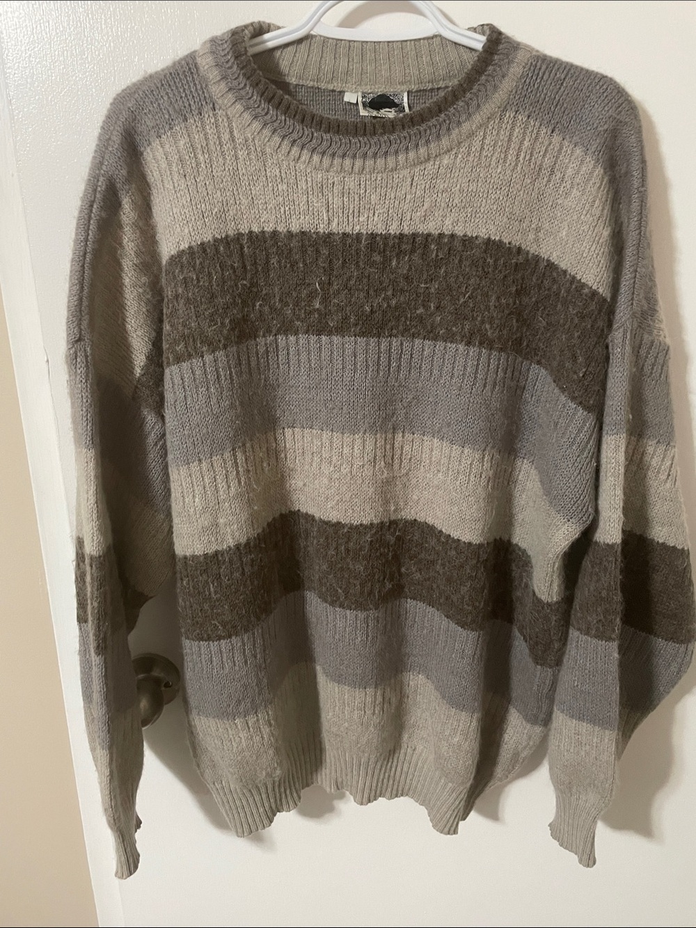 Vintage Renzo Striped Wool Blend Crewneck Sweater Size Large
